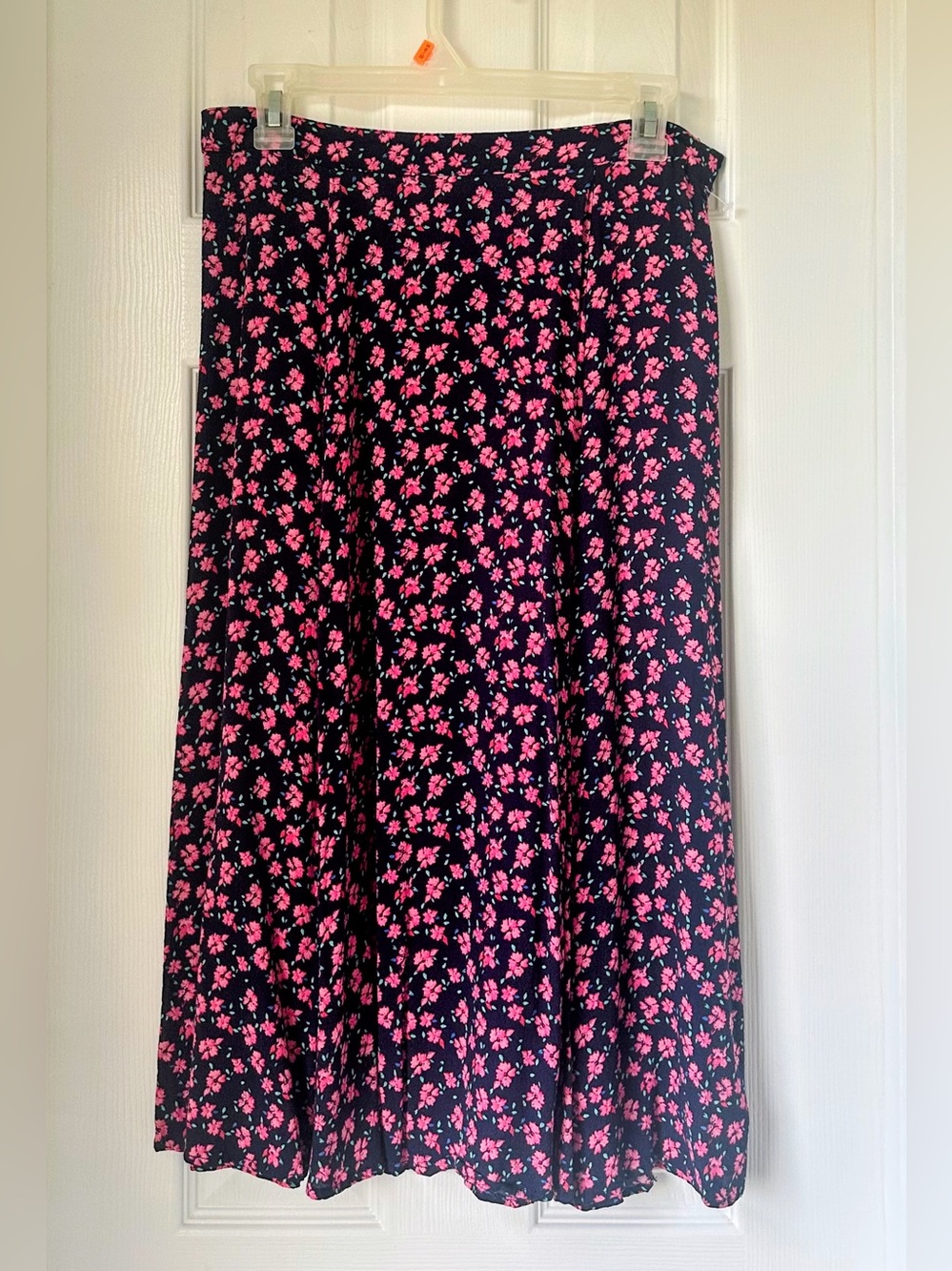 GAP Black Maxi Skirt with Pink Floral Print